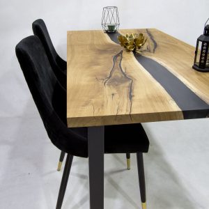 Table with black resin